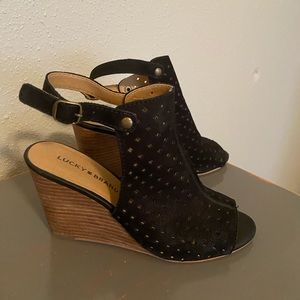 Lucky brand black Cute wedge sandals